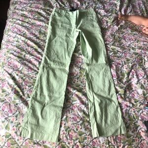 Vintage Pastel green low waist flare trouser pants with a slim fit